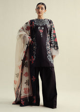 3-PC Unstitched Digital Printed Chiffon Coco By Zara Shahjahan | Sol-9B